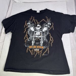 Popeye Cycle Club T Shirt Size Large 2010 Black short Sleeve Cotton Motorcycle